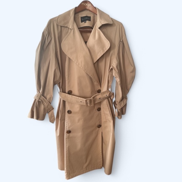 Plus Size Eloquii Puff Sleeve Double-Breasted Trench Coat - Picture 2 of 7